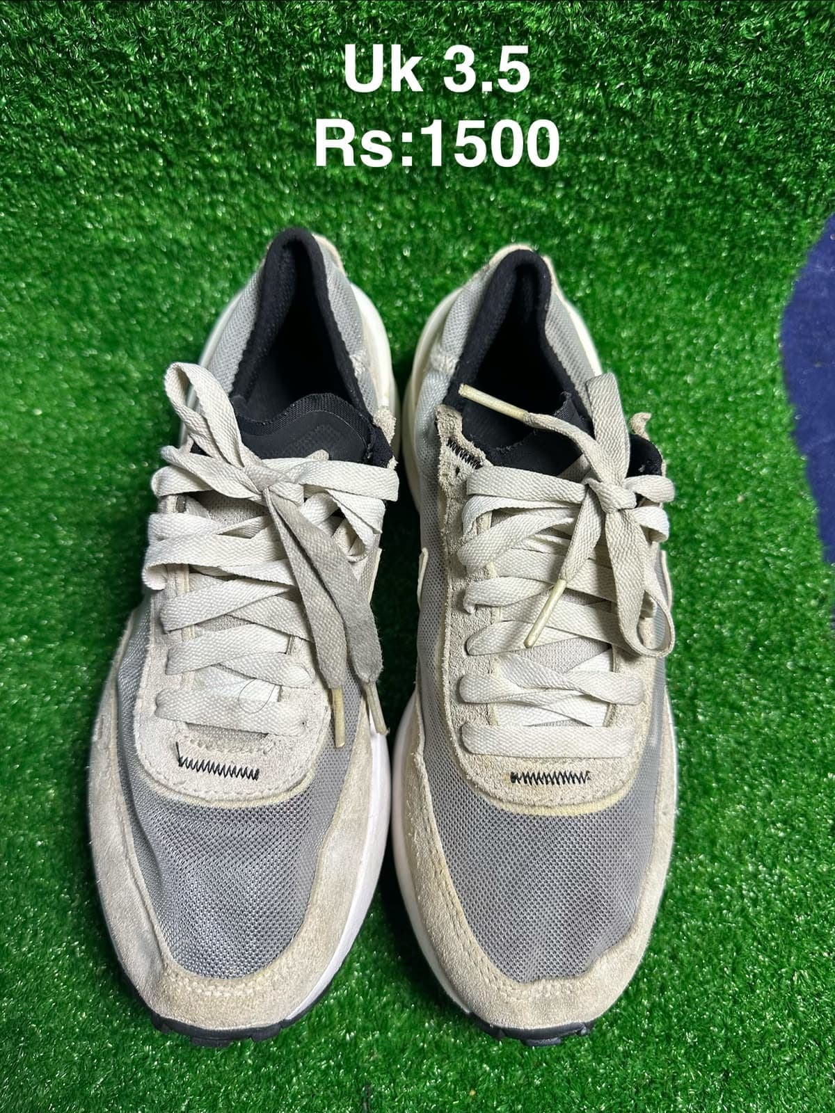 Beige Grey Chunky Sneakers - imported shoe available at Thrift Trades